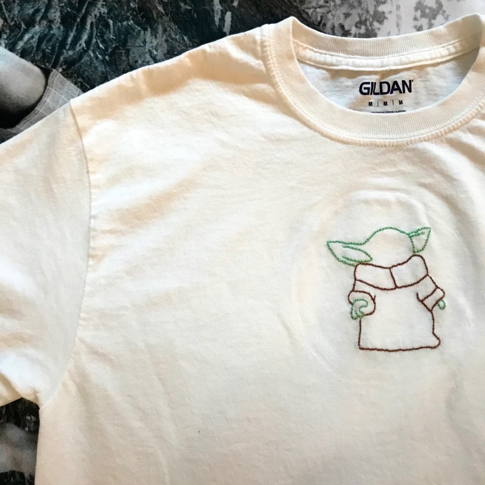 baby yoda embroidered shirt!